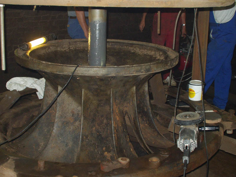 Skovlhjul i turbine II på Bindslev Gl. Elværk